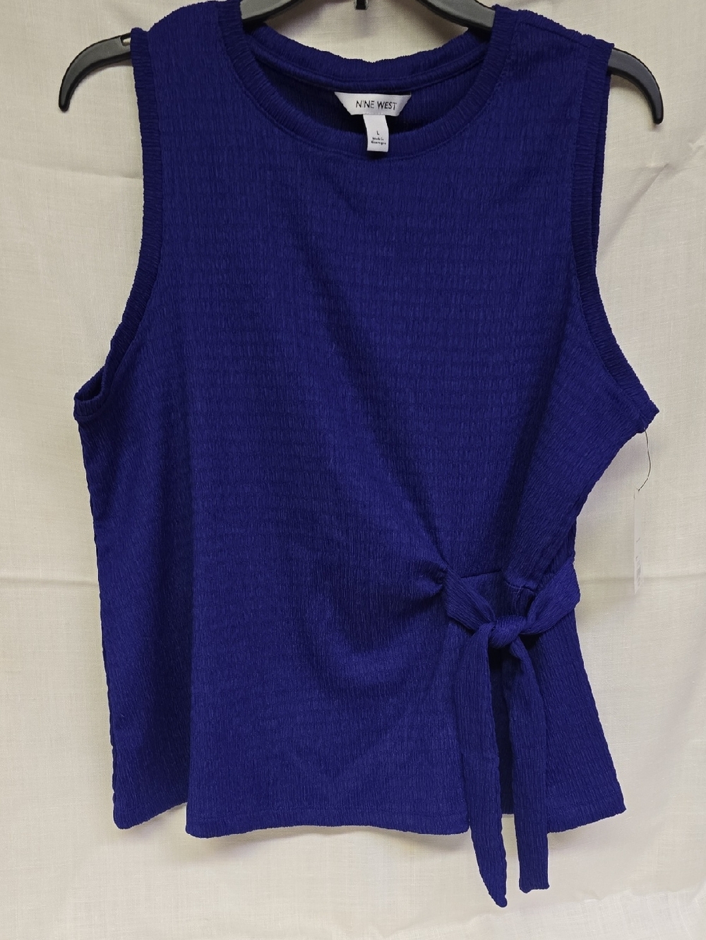 NWT Nine West Purple Side-Tie Sleeveless Tank